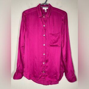 Bella Dahl Pleated Button Down Shirt size M